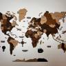 Деревʼяна мапа світу "Три шоколада" 150 х 90