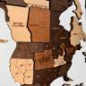 Деревянная карта мира "Три шоколада" 150 х 90
