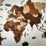 Деревʼяна мапа світу "Три шоколада" 200 х 120